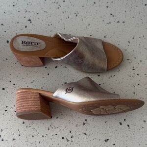 Born Metallic Silver Mules